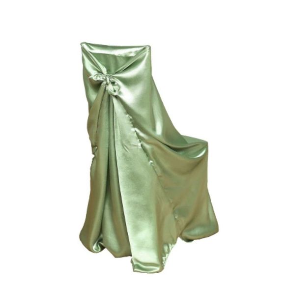 Sage Green Universal Satin 300 Chair Cover - Picture 3 of 3